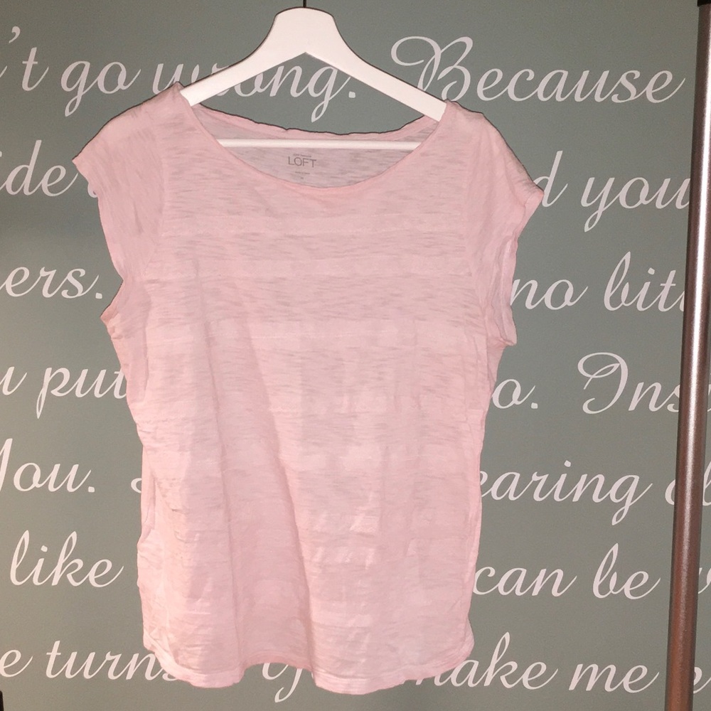 ANN TAYLOR LOFT PINK TEE